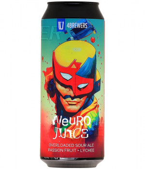 Пивной напиток 4Brewers - Neuro Juice (Маракуйя, личи), 0.5л, 6.0%