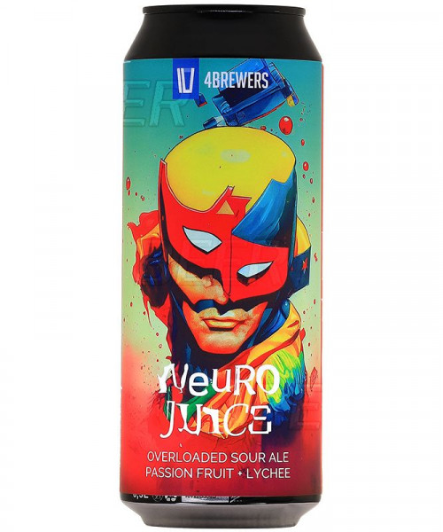 Пивной напиток 4Brewers - Neuro Juice (Маракуйя, личи), 0.5л, 6.0%