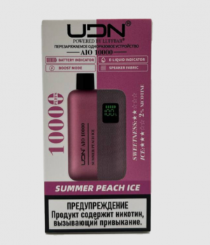 Электронная сигарета UDN Aio - Summer Peach Ice, 10000 затяжек
