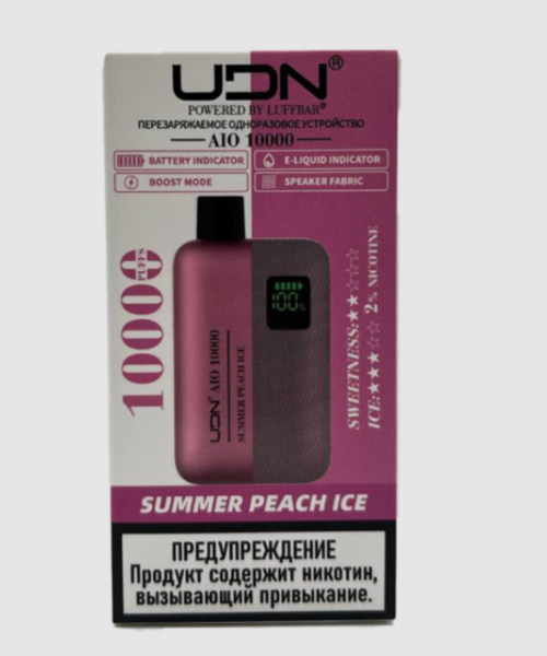 Электронная сигарета UDN Aio - Summer Peach Ice, 10000 затяжек