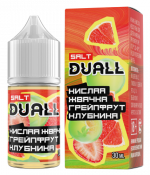 Жидкость DUALL 30 мл hard 20 мг - Кислая жвачка, грейпфрут, клубника
