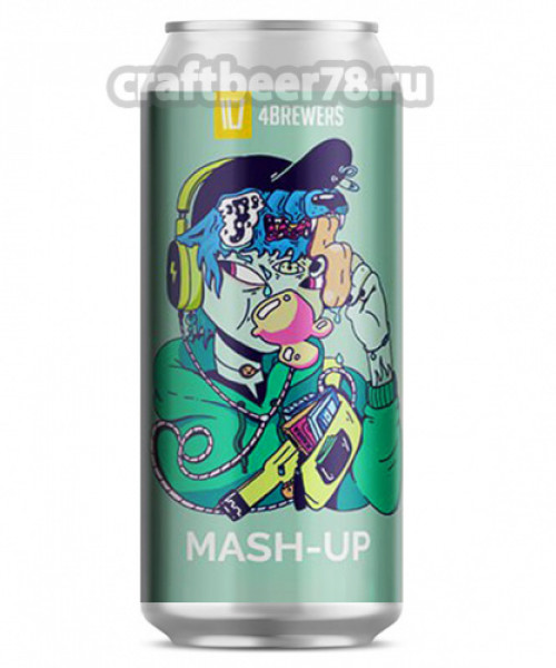 Пивной напиток 4Brewers - Mash-Up (Ананас, Огурец), 0.5л, 4.5%