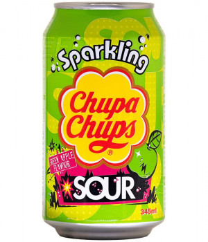 Лимонад Chupa Chups - Sour Green Apple (Кислое зеленое яблоко), 0.345л