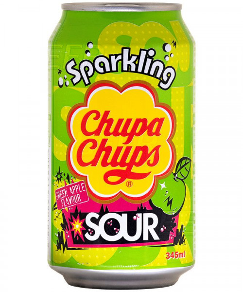 Лимонад Chupa Chups - Sour Green Apple (Кислое зеленое яблоко), 0.345л