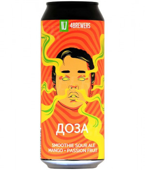 Пивной напиток 4Brewers (М) - Доза (Манго, Маракуйя), 0.5л, 6.0%
