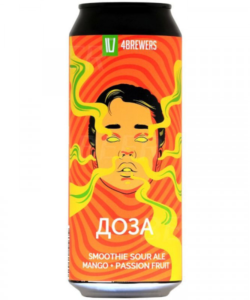 Пивной напиток 4Brewers (М) - Доза (Манго, Маракуйя), 0.5л, 6.0%