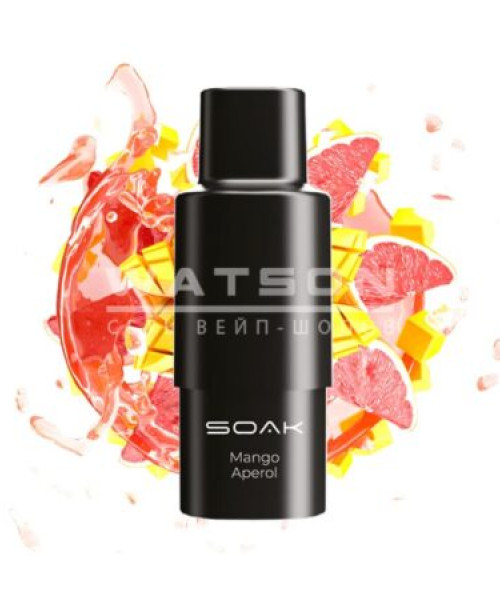 Картридж SOAK Q - Mango Aperol (Манго апероль), 1500 затяжек