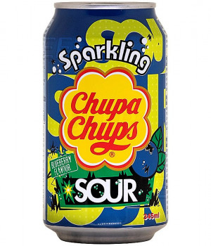 Лимонад Chupa Chups - Sour Blueberry (Кислая черника), 0.345л