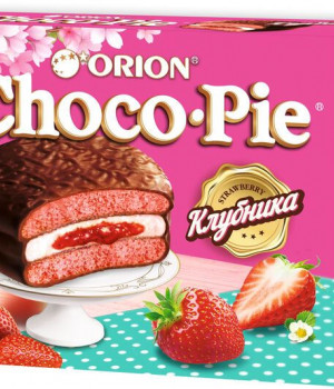 Пирожное Orion Choco Pie - Клубника, 30 г