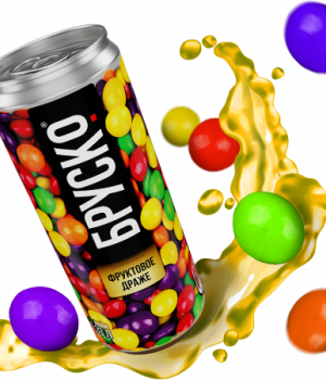Лимонад BRUSKO - Фруктовое драже, 0.33 л