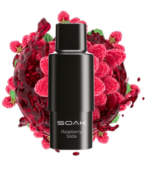 Картридж SOAK Q - Raspberry Soda (Малиновая Газировка), 1500 затяжек