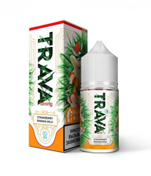 Жидкость Trava 30мл 20мг strong - Клубника-банан-молоко-лёд (Strawberry Banana Milk)