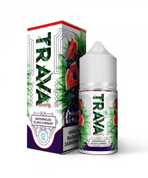 Жидкость Trava 30мл 20мг - Арбуз-черная смородина-лёд (Watermelon Black-Currant)
