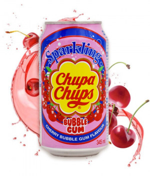 Лимонад Chupa Chups - Bubble Gum Cherry (Вишневая жвачка), 0.345 л