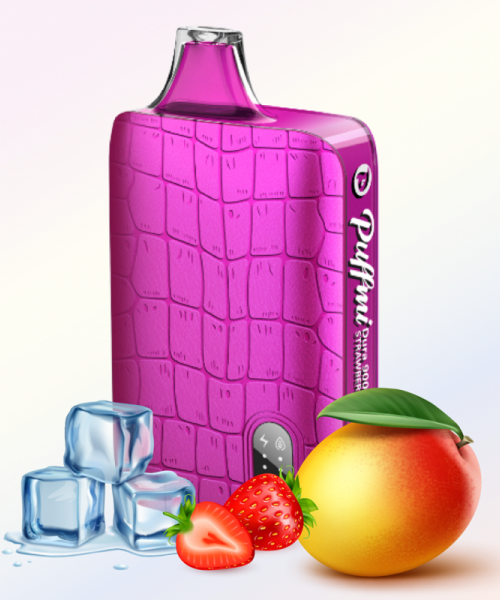 Электронная сигарета Puffmi Dura - Strawberry Mango Ice (Клубника Манго Лед), 9000 затяжек