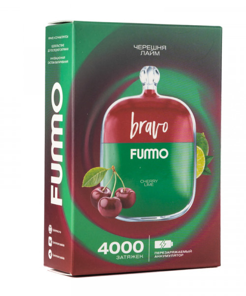 Электронная сигарета Fummo Bravo - Черешня Лайм, 4000 затяжек