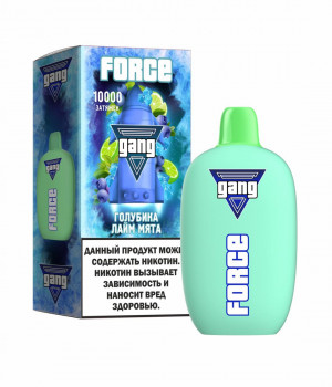 Электронная сигарета Gang Force - Голубика Лайм Мята, 10000 затяжек