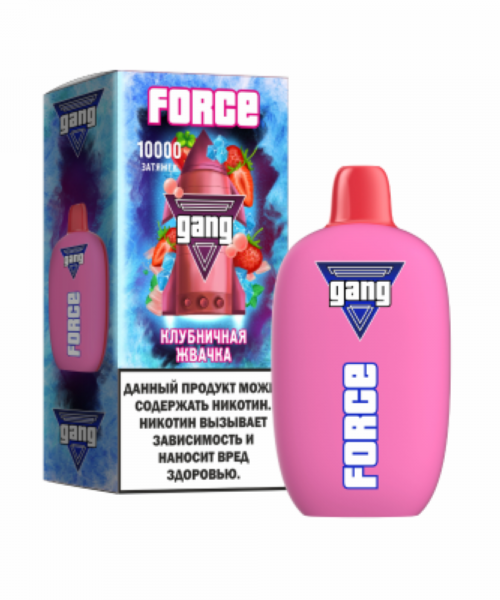 Электронная сигарета Gang Force - Клубничная Жвачка, 10000 затяжек