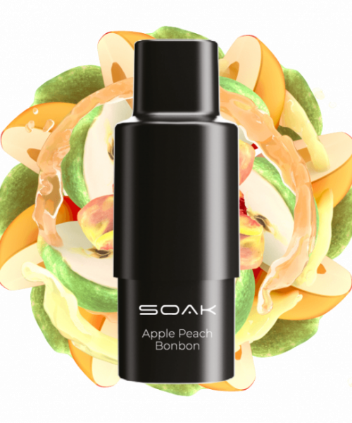 Картридж SOAK Q - Apple Peach Bonbon(Яблоко Персик), 1500 затяжек