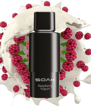 Картридж SOAK Q - Raspberry Yogurt (малиновый йогурт), 1500 затяжек