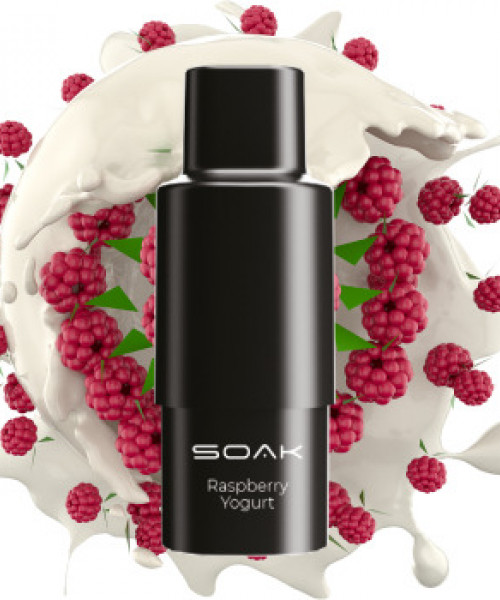 Картридж SOAK Q - Raspberry Yogurt (малиновый йогурт), 1500 затяжек