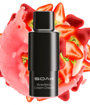 Картридж SOAK Q - Strawberry Cream Dream (Клубничный милкшейк), 1500 затяжек