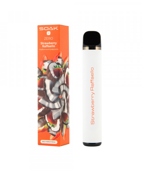 Электронная сигарета Soak X Zero - Strawberry Raffaello (Клубничный рафаэлло), 1500 затяжек