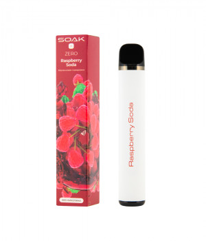 Электронная сигарета Soak X Zero - Raspberry Soda (Малиновая Газировка), 1500 затяжек