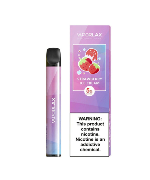 Электронная сигарета Vaporlax - Strawberry Ice cream (Клубничное мороженое), 800 затяжек