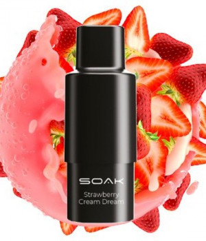 Картридж SOAK Q - Strawberry Milkshake (Клубничный милкшейк), 3000 затяжек